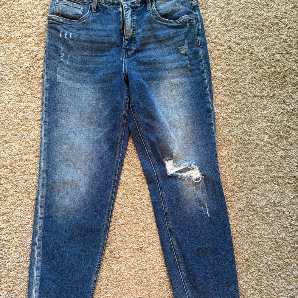 Kut from the Kloth Dark Blue Distressed Skinny Jeans
